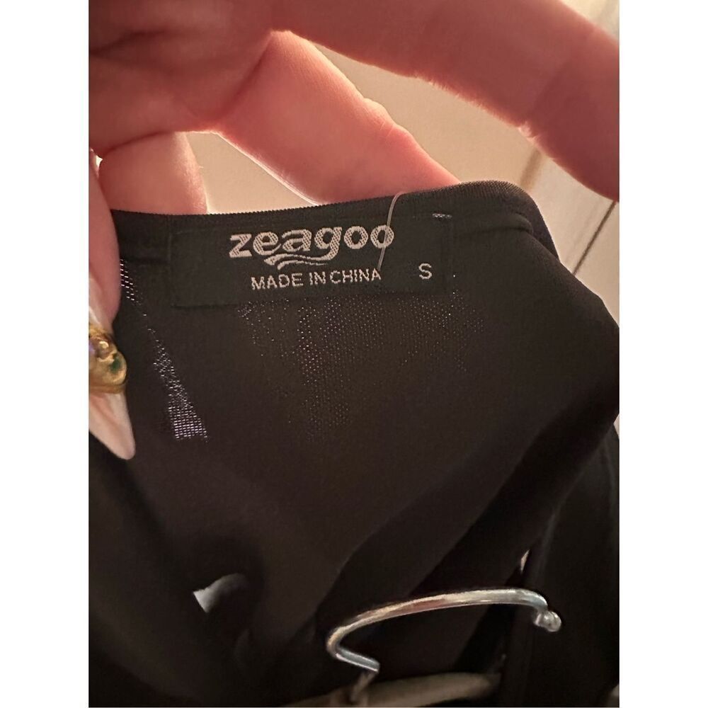 Nwt Zeagoo Women’s Black Party Dress With Mesh Accents — image 7 of 8